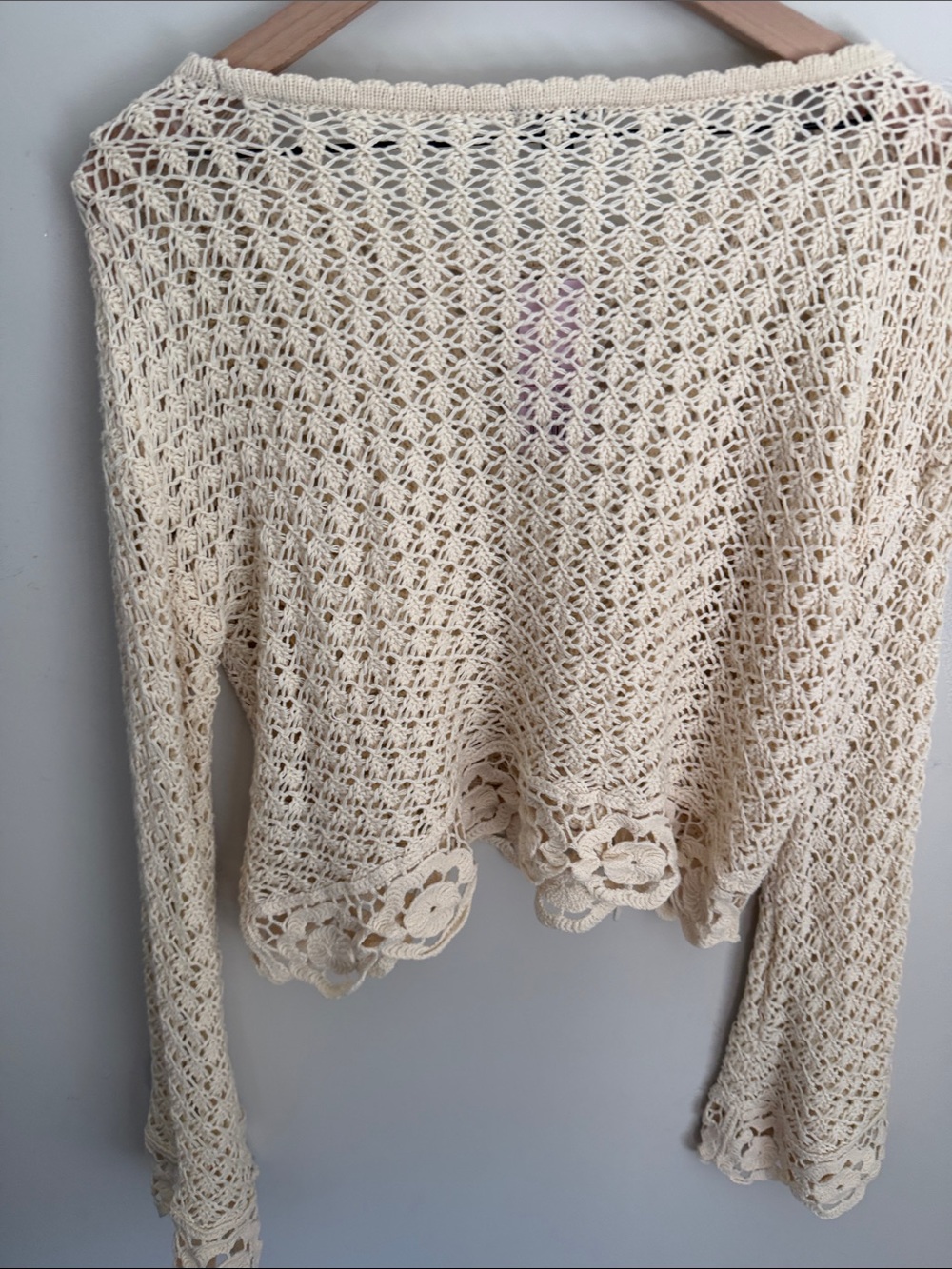 Crochet Crop Sweater Size XL - Picture 3 of 5